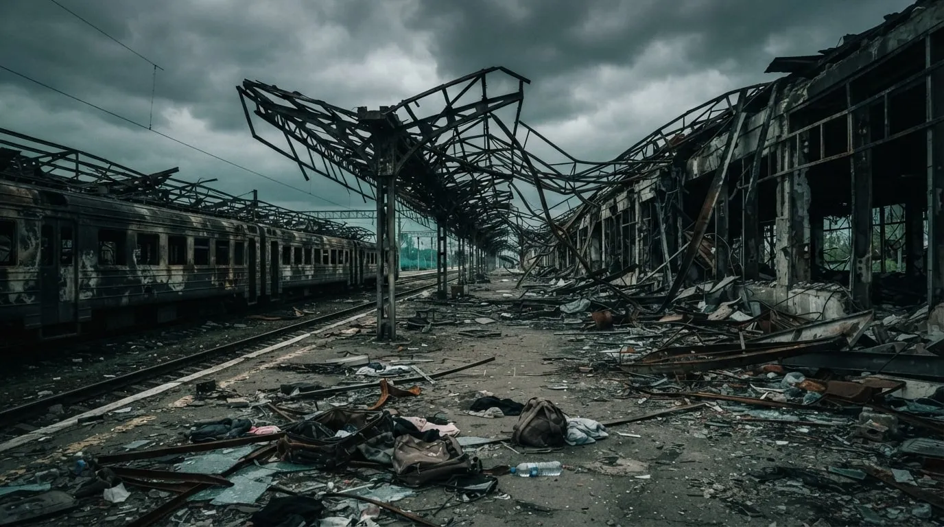 Russian Drone Strike Hits Train Station in Dnipro
